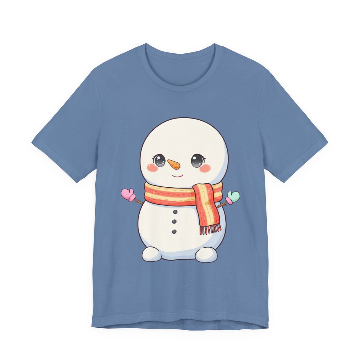 Kawaii Snowman Christmas T-Shirt for Cute Holiday Cheer