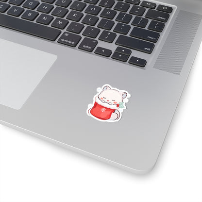 Kawaii Arctic Fox Christmas Sticker for Cozy Holiday Fans