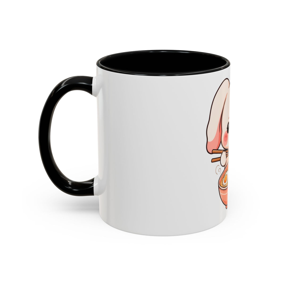 Kawaii Ramen Bunny Accent Coffee Mug, 11 oz or 15 oz