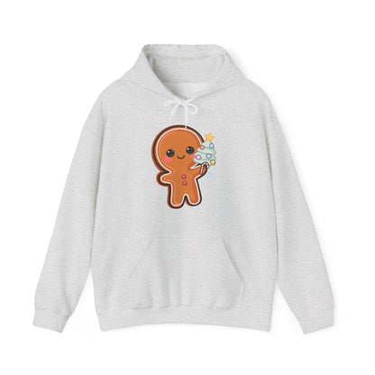 Gingerbread Christmas Hoodie, Kawaii Tree Decorating Sweatshirt