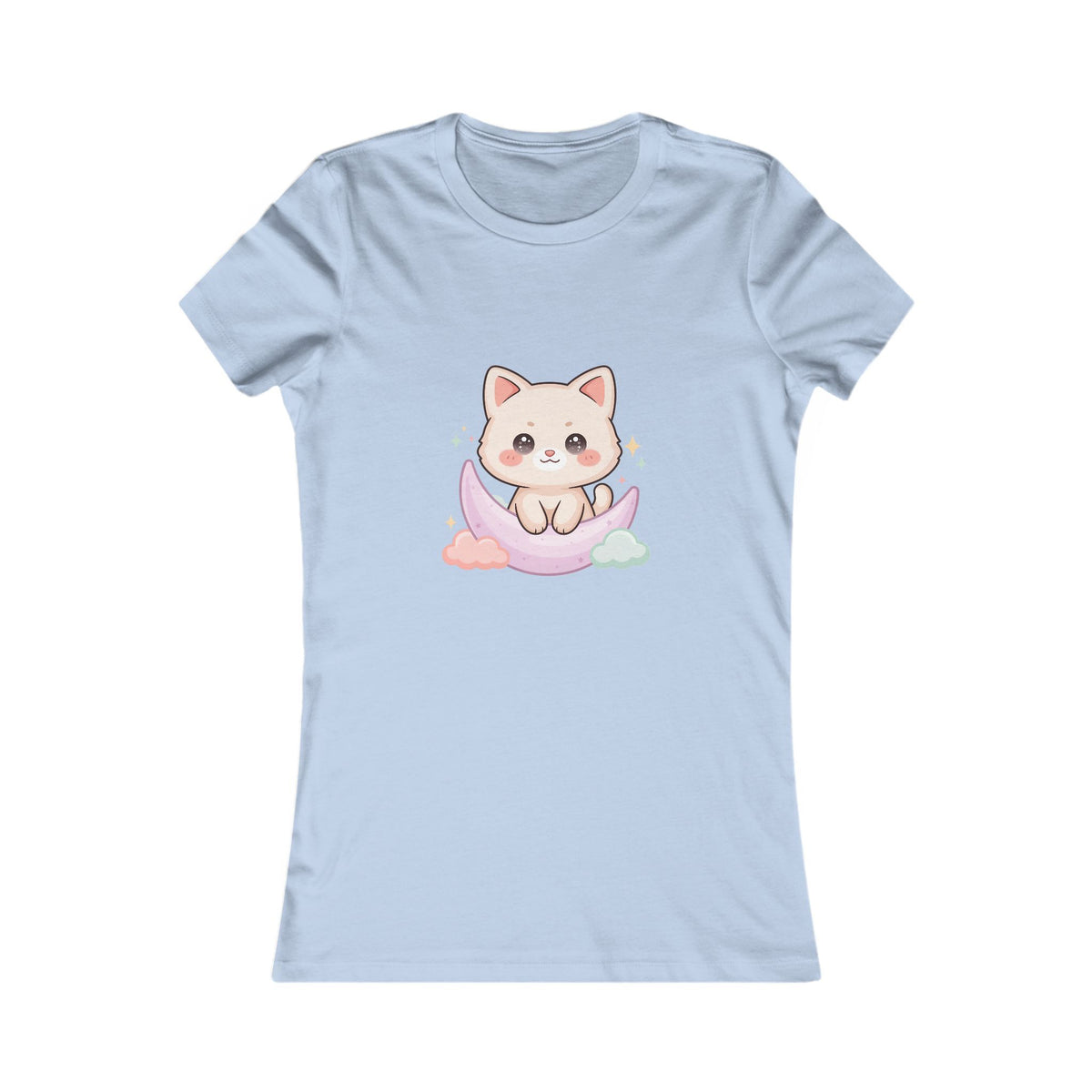 Kawaii Cat Moon T-Shirt for Dreamy Everyday Outings