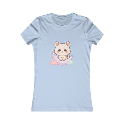 Kawaii Cat Moon T-Shirt for Dreamy Everyday Outings
