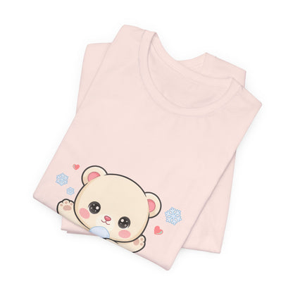 Kawaii Polar Bear Tee, Cute Snow Day Unisex Shirt