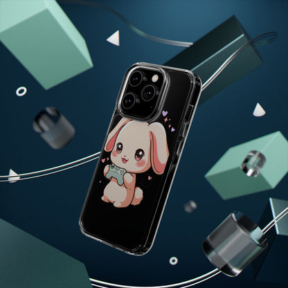 Kawaii Bunny Gamer Clear Impact-Resistant Phone Case