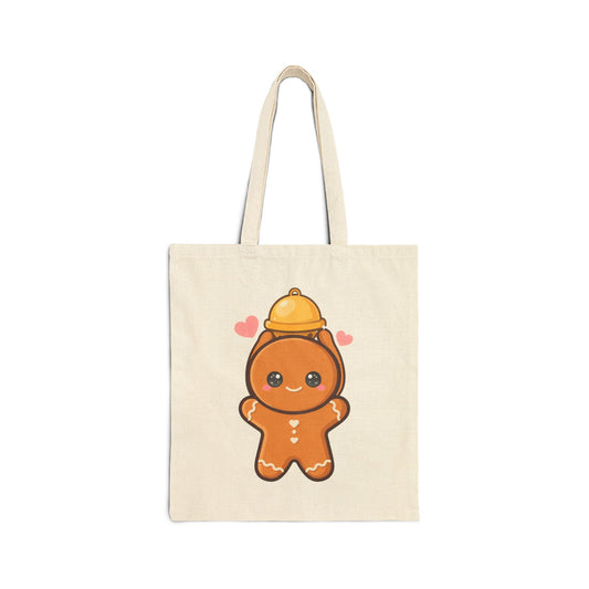 Gingerbread Man Christmas Tote Bag, Cute Kawaii Holiday Accessory