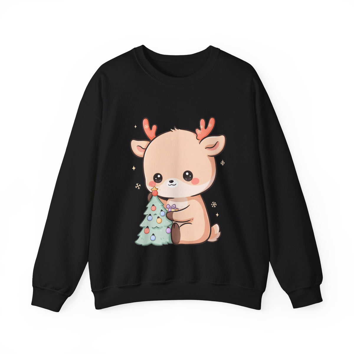 Kawaii Christmas Reindeer Sweatshirt, Cute Holiday Crewneck