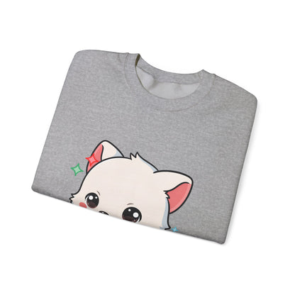 Kawaii Christmas Fox Sweatshirt, Cute Holiday Crewneck