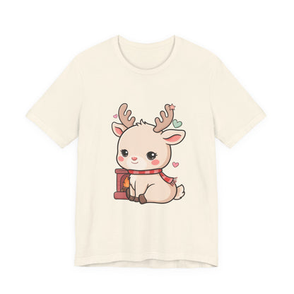 Kawaii Reindeer T-Shirt for Cozy Christmas Fans
