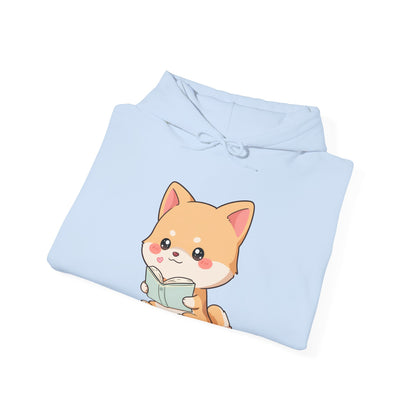 Kawaii Shiba Inu Reading Hoodie for Cozy Study Days