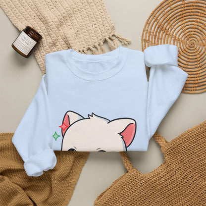 Kawaii Christmas Fox Sweatshirt, Cute Holiday Crewneck