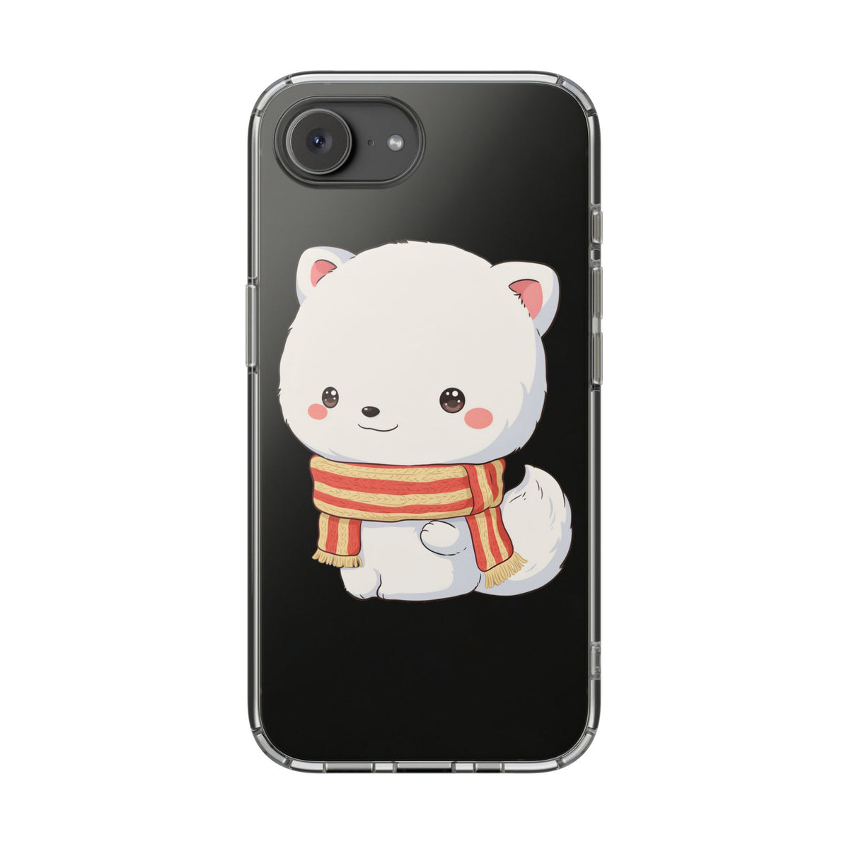 Kawaii Arctic Fox Phone Case, Cozy Christmas Scarf