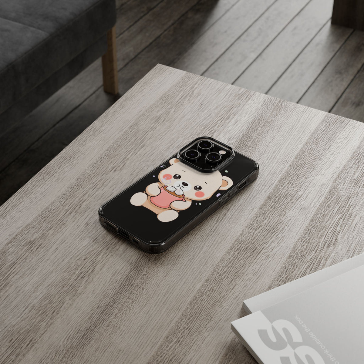 Kawaii Polar Bear Phone Case with Hot Cocoa