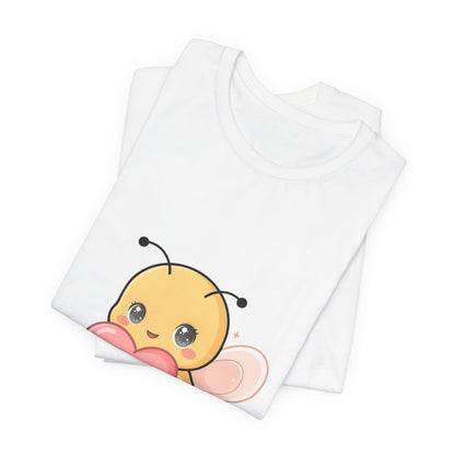 Kawaii Bee T-Shirt: Sweet Heart-Loving Unisex Tee