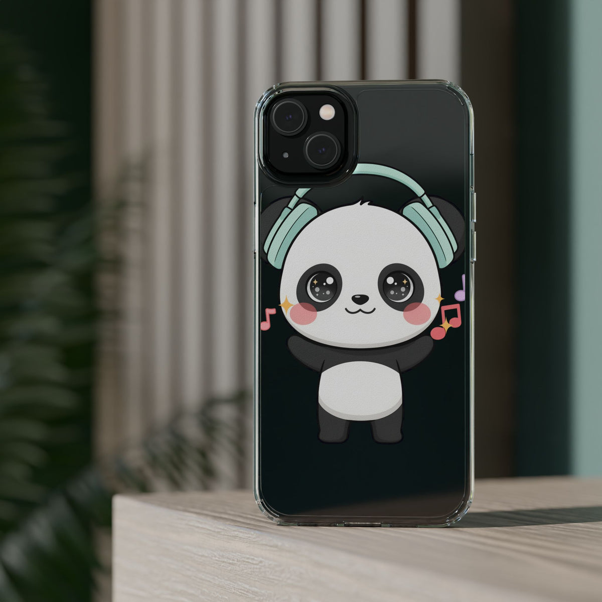 Kawaii Panda Phone Case with Headphones