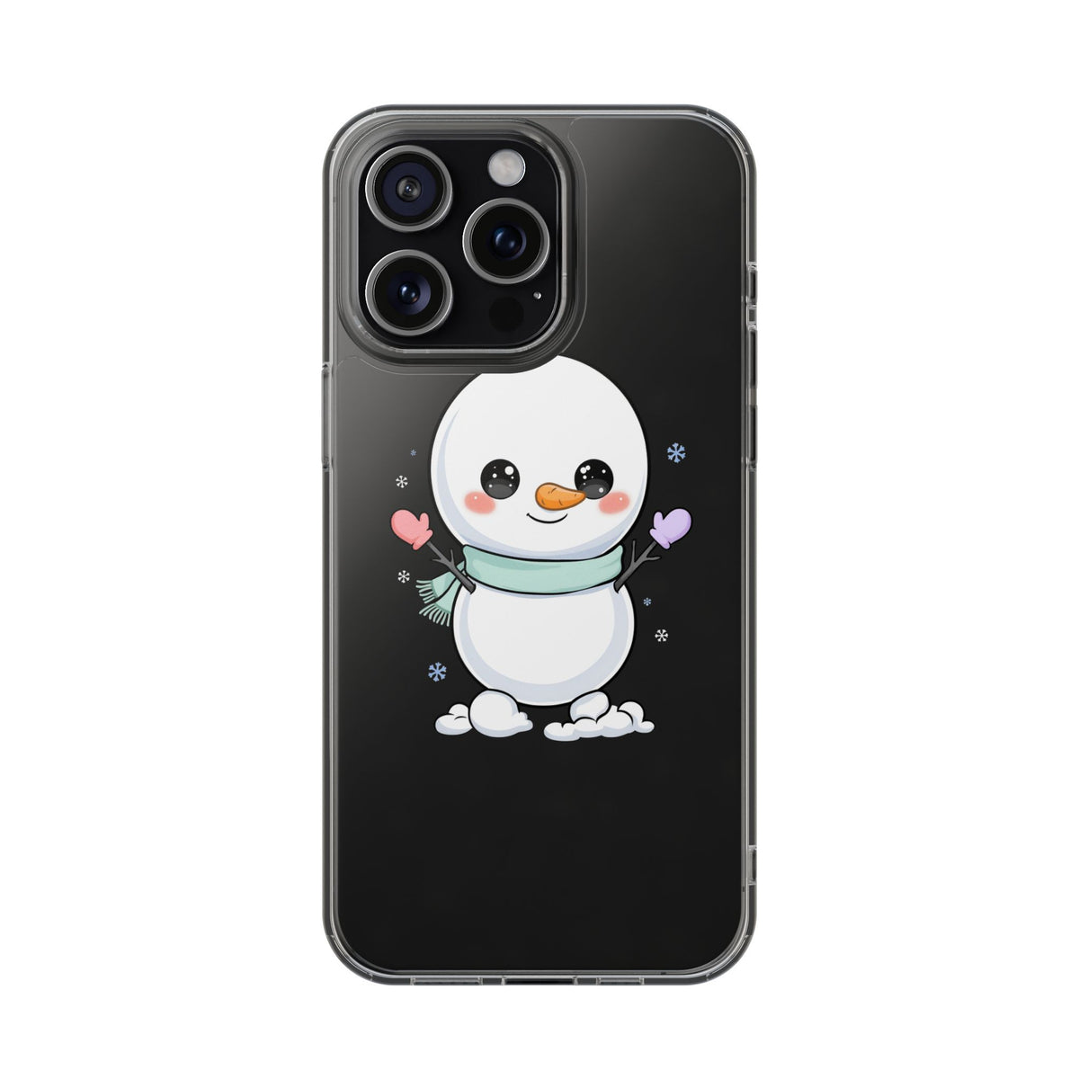 Kawaii Snowman Clear Impact-Resistant Case