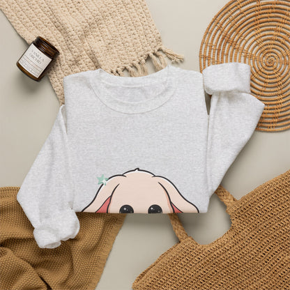Kawaii Bunny Sweatshirt, Cute Crescent Moon Gift