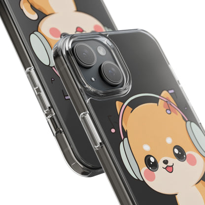 Kawaii Shiba Inu Phone Case – Music Lover Clear Case