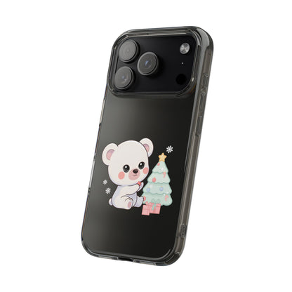 Christmas Polar Bear Phone Case, Kawaii Holiday Accessory