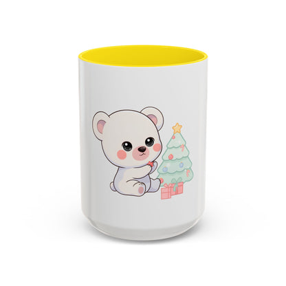 Kawaii Polar Bear Christmas Mug, 11 oz Accent Coffee Mug