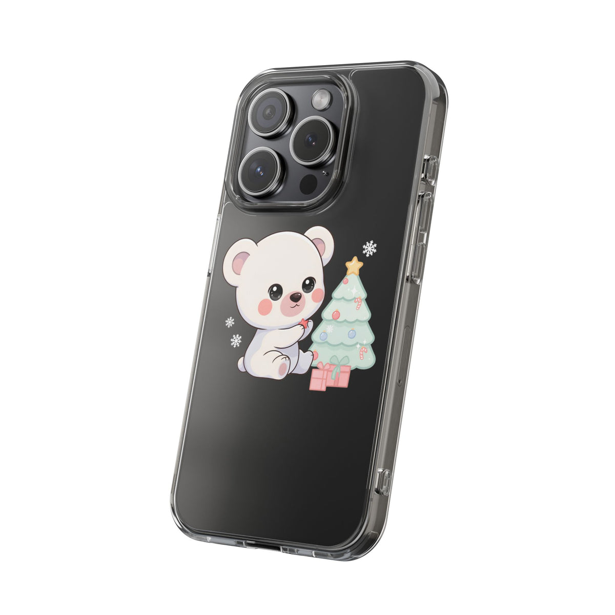 Christmas Polar Bear Phone Case, Kawaii Holiday Accessory