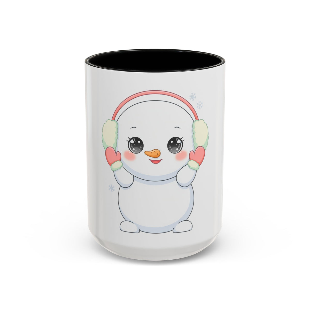 Kawaii Snowman Accent Coffee Mug for Cozy Winter Sips