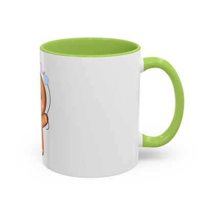 Gingerbread Man Accent Coffee Mug, Cute Kawaii Holiday Gift