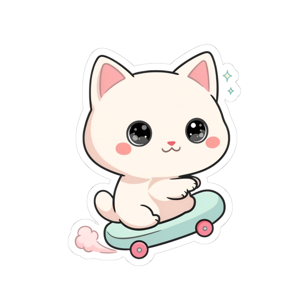 Kawaii Cat Skateboard Sticker for Cat Lovers