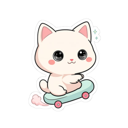 Kawaii Cat Skateboard Sticker for Cat Lovers