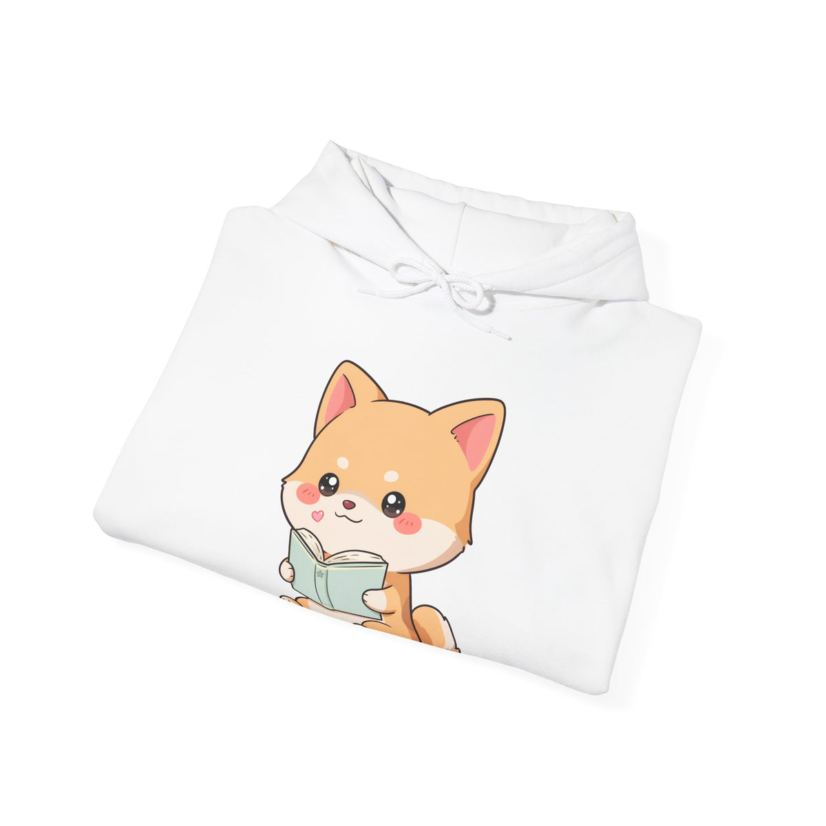 Kawaii Shiba Inu Reading Hoodie for Cozy Study Days