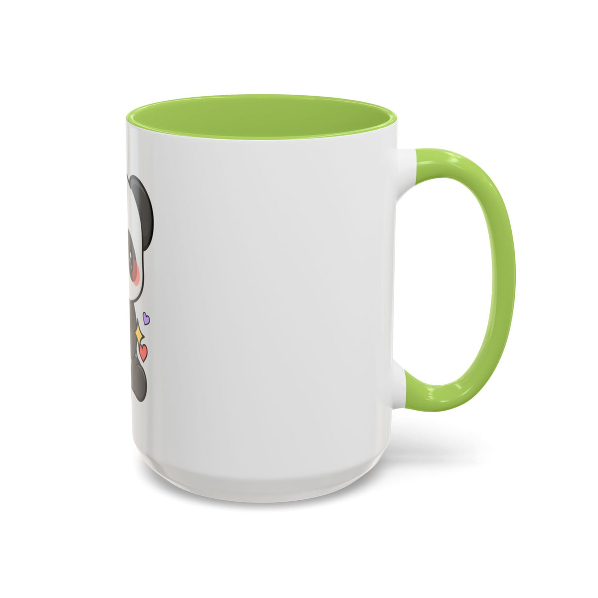 Kawaii Panda Accent Coffee Mug, Cute Plant Lover Gift