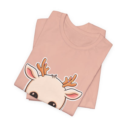 Kawaii Reindeer T-Shirt for Cozy Holiday Errands