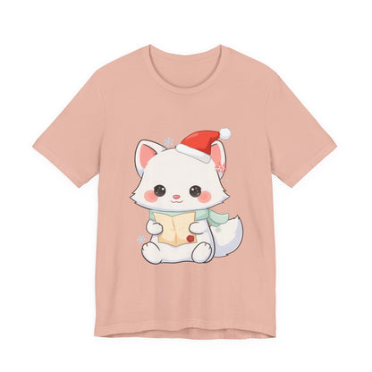 Christmas Arctic Fox T-Shirt for Cozy Holiday Readers