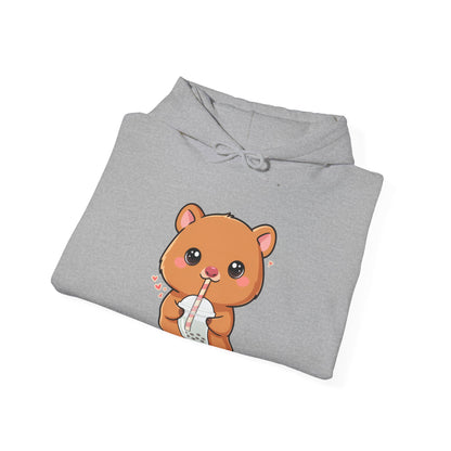 Kawaii Quokka Bubble Tea Hoodie, Cute Animal Sweatshirt
