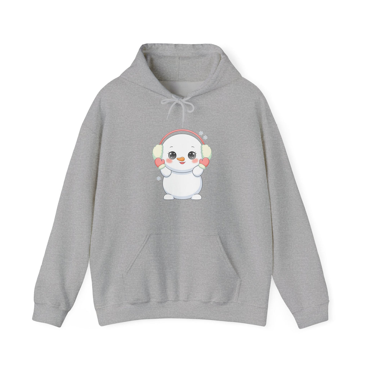 Kawaii Snowman Hoodie, Cute Winter Gift Sweatshirt