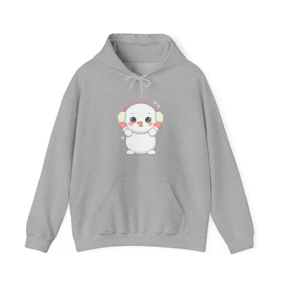Kawaii Snowman Hoodie, Cute Winter Gift Sweatshirt
