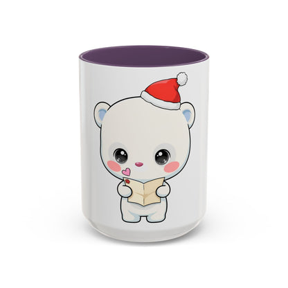 Kawaii Polar Bear Christmas Mug – Santa Letter Accent Mug