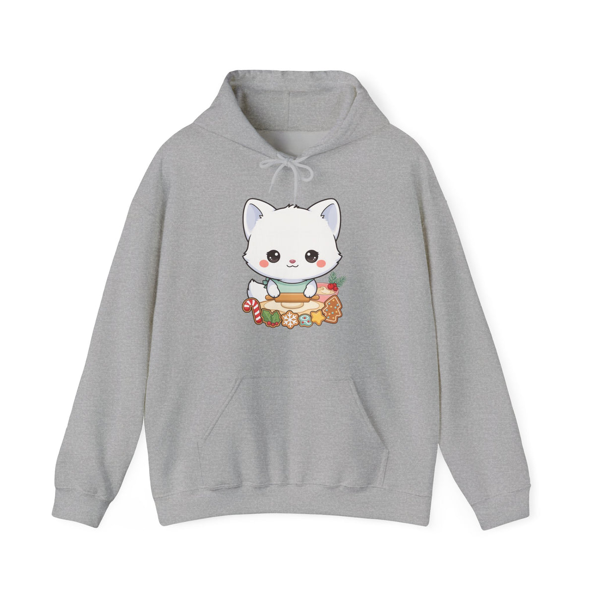 Christmas Fox Baking Hoodie, Kawaii Cookie Baker Sweatshirt
