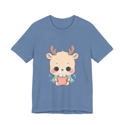 Kawaii Reindeer T-Shirt for Cozy Cocoa Season