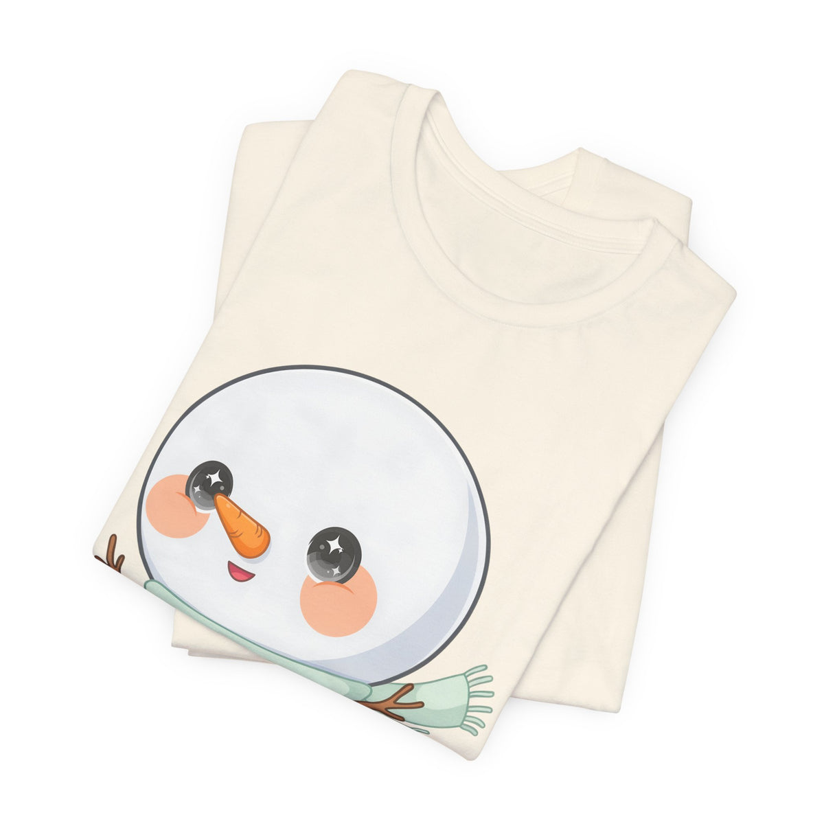 Cute Snowman T-Shirt, Kawaii Ice Skating Holiday Gift