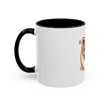Red Panda Accent Coffee Mug, Kawaii Crescent Moon