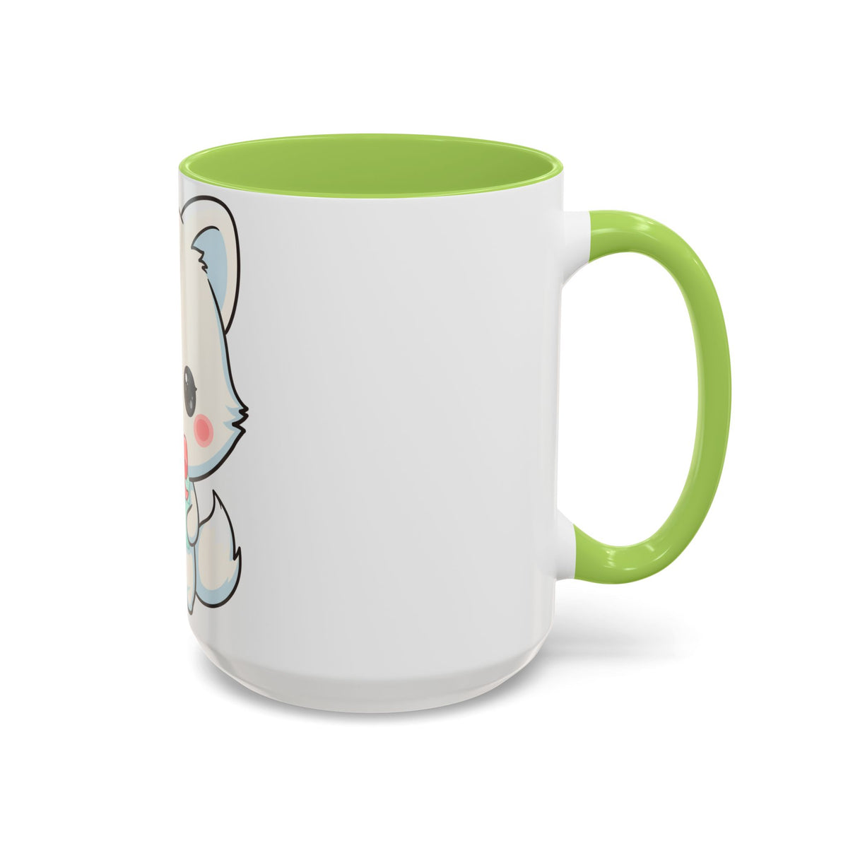 Kawaii Arctic Fox Gift Mug, Cute Holiday Accent Coffee Mug