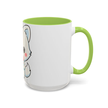 Kawaii Arctic Fox Gift Mug, Cute Holiday Accent Coffee Mug