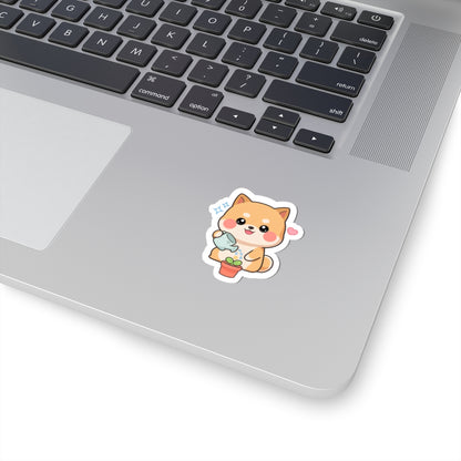Shiba Inu Plant Lover Sticker for Cute Decor