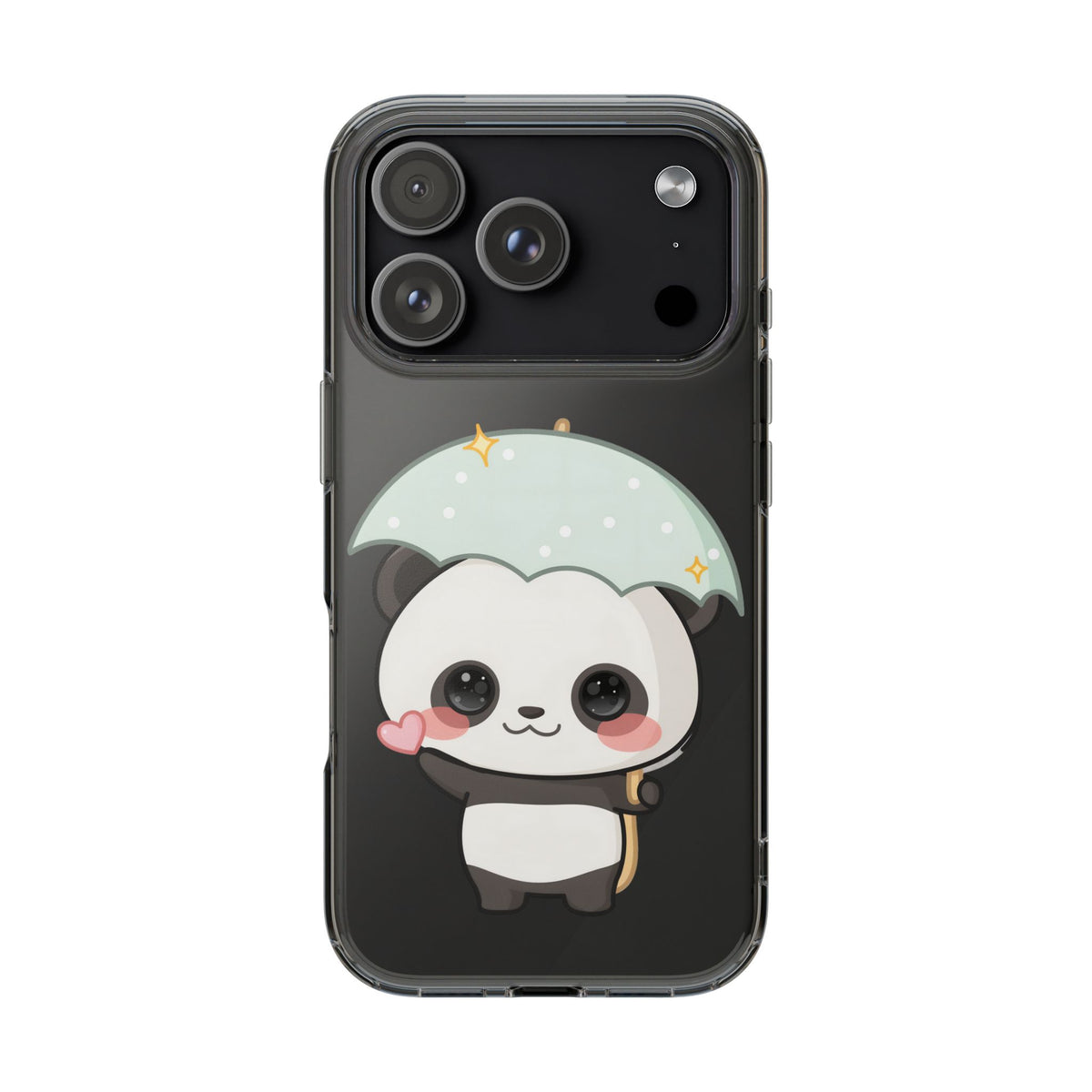 Kawaii Panda Clear Impact-Resistant Phone Case