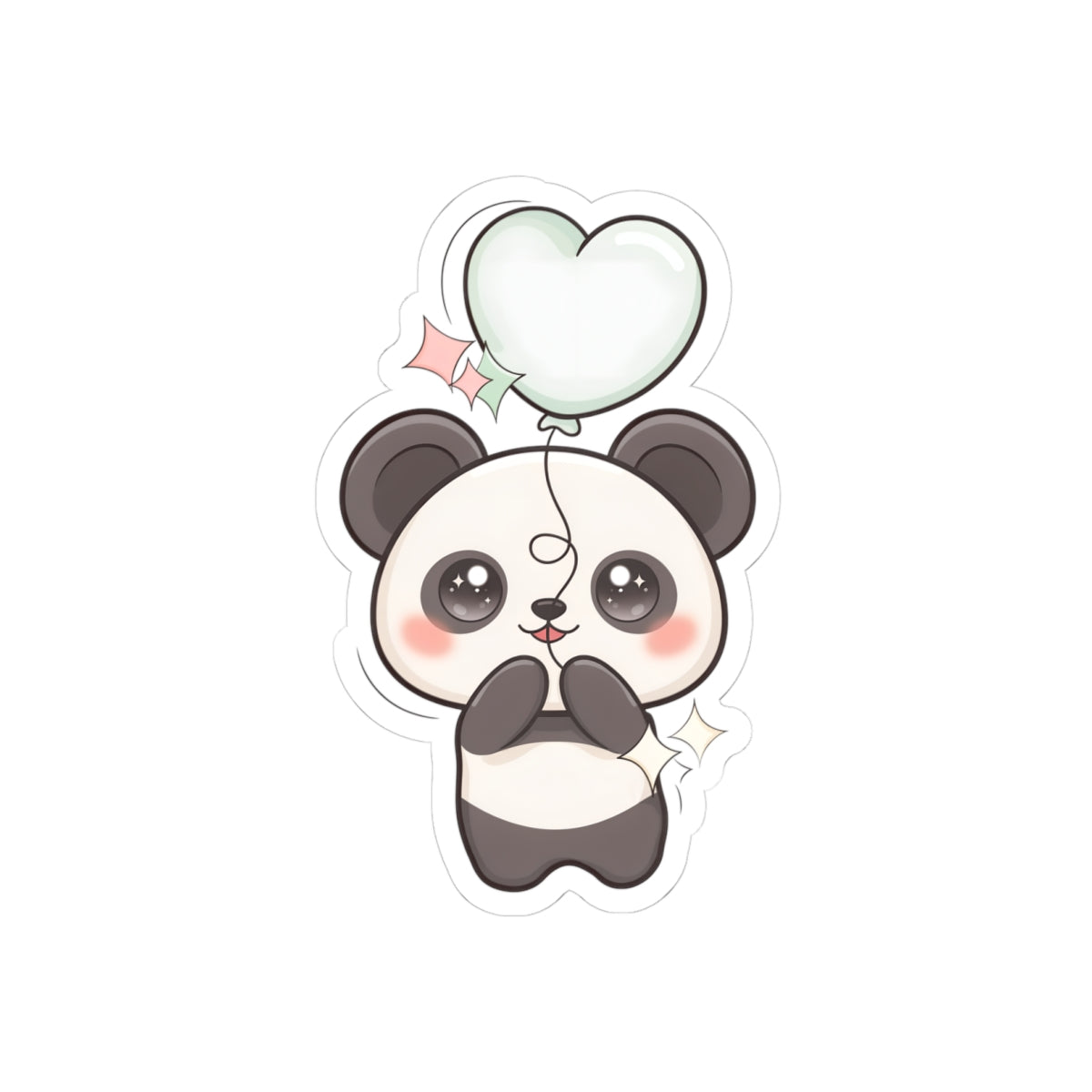 Kawaii Panda Sticker with Balloon for Cute Decor