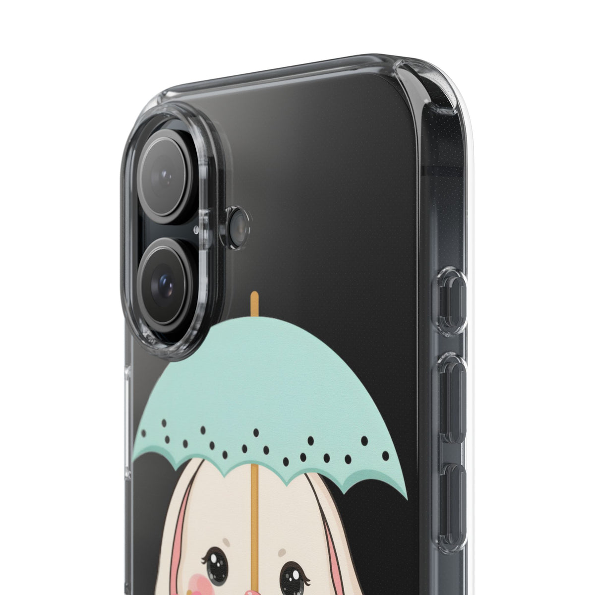 Kawaii Bunny Phone Case with Umbrella | Cute Clear Case