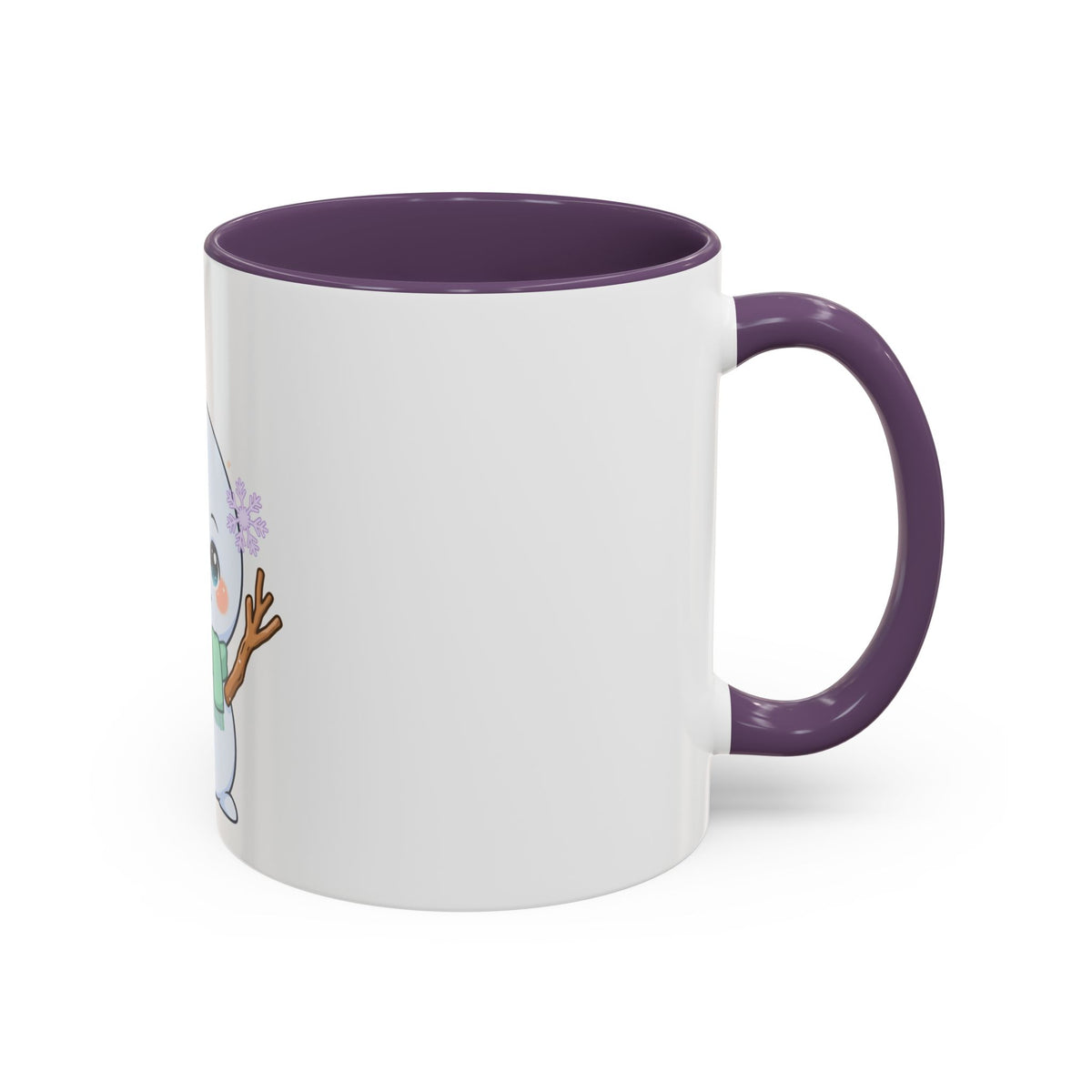 Kawaii Snowman Accent Coffee Mug for Winter Fans