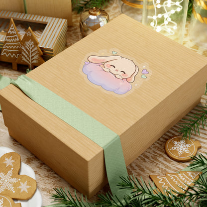 Kawaii Bunny Sticker on a Cloud for Cozy-Day Fans