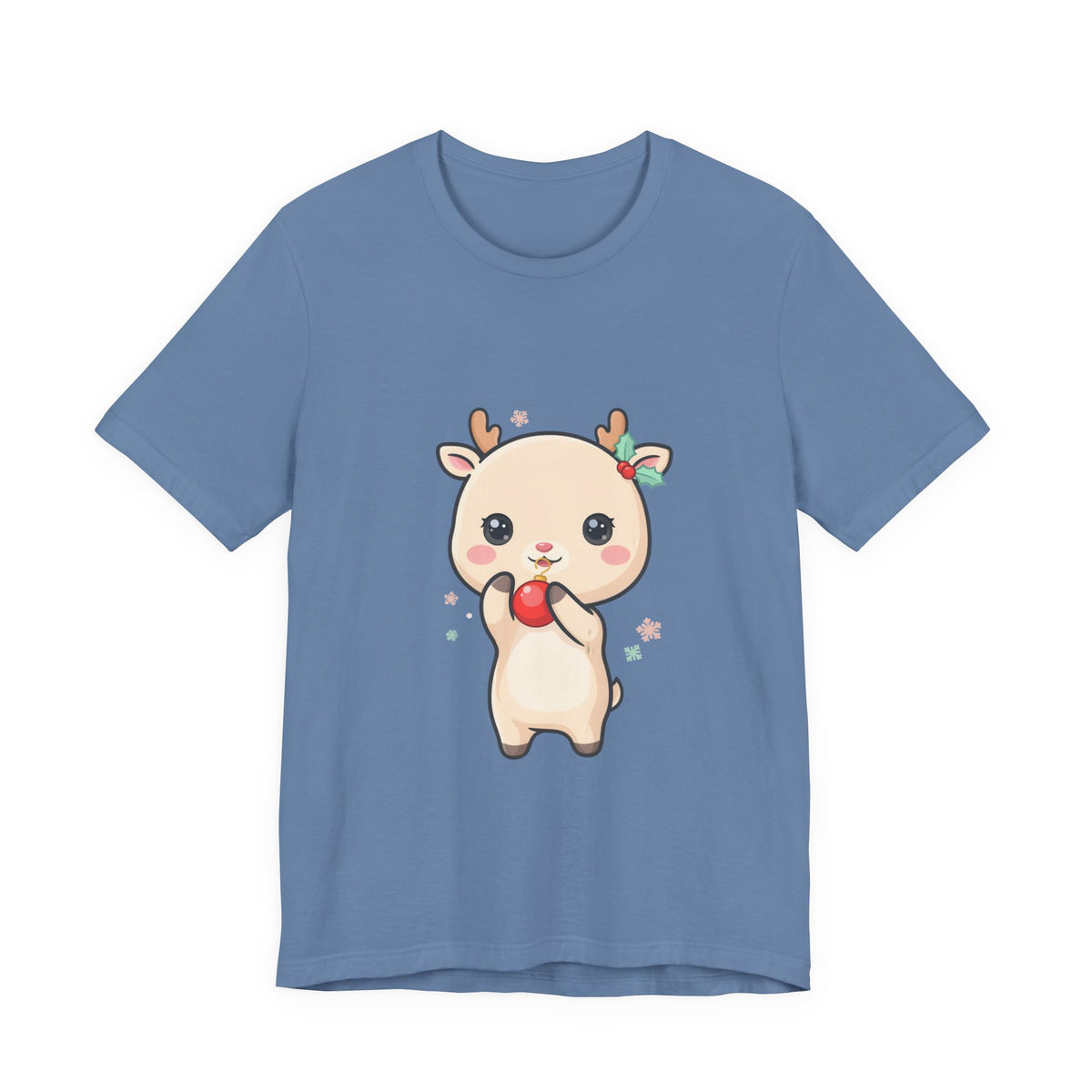 Kawaii Reindeer Christmas T-Shirt for Cute Holiday Style