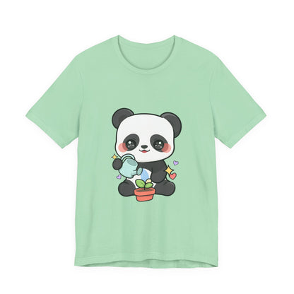 Kawaii Panda T-Shirt, Cute Plant Lover Gift